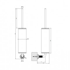 GESSI VENTI20 Ершик для унитаза подвесной, цвет черный, фурнитура Brass PVD