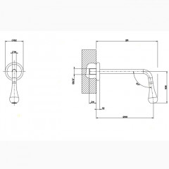 Gessi Goccia Настенный излив 200мм, для монтажа с удаленным управлением 33700/33743 (не входит в комплект), цвет: белый