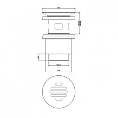 Gessi Rettangolo Донный клапан свободного слива, цвет: хром