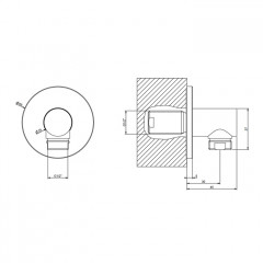 GESSI Вывод воды из стены, цвет Finox Brushed Nickel