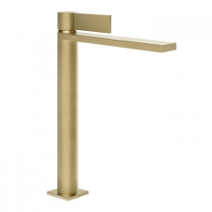 GESSI INVERSO DIAMANTATO Смеситель для раковины высокий с донным клапаном "Stop&Go" и соединительными шлангами, цвет: Brass Brushed PVD