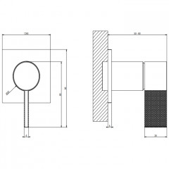 GESSI INVERSO DIAMANTATO Настенный смеситель для раковины на 1 выход, цвет: Warm Bronze Br PVD