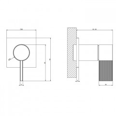 Gessi INVERSIO RIGATO Смеситель для раковины настенный на 1 выход: Copper Brushed PVD (внешняя часть)