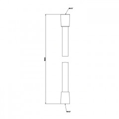 GESSI 316 Шланг Darkflex, для ванны с коническим соединением на 1/2", длина 150 см, цвет: steel brushed