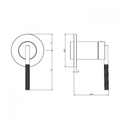 GESSI INGRANAGGIO Смеситель для раковины встраиваемый, однорычажный, внешняя часть, цвет Black Metal PVD