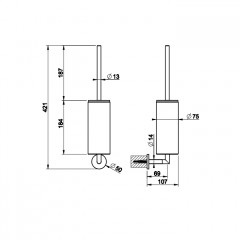Gessi Anello Ершик настенный черный, цвет: хром