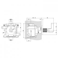 GESSI INCISO Запорный кран для термостатического смесителя высокой производительности, резьба 3/4"(внешняя часть), цвет: nero XL