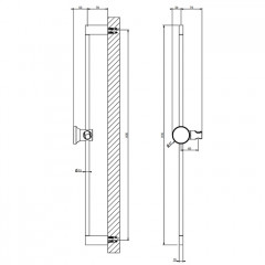 GESSI ORIGINI Штанга для душа 835 мм., цвет Finox Brushed Nickel