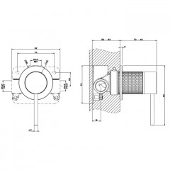 GESSI 316 Встраиваемый смеситель на 1/2" на 1 источник (внешняя часть), цвет: brushed black metal pvd