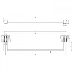 GESSI Rilievo Полотенцедержатель, 45 см, цвет: nero XL