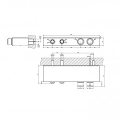 GESSI HI-FI ECLECTIC Смеситель для душа настенный встраиваемый, термостатический, с полкой, с 2 запорными кнопками, цвет хром