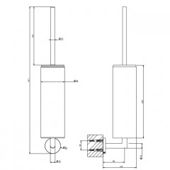 Gessi Tondo Ершик настенный черный, цвет: Finox Brushed Nickel