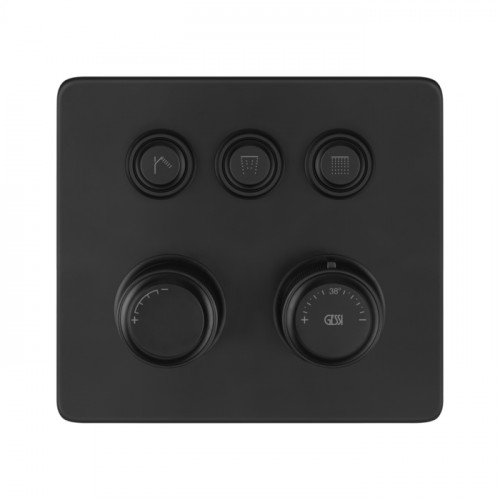 GESSI HI-FI ECLECTIC Смеситель для душа настенный встраиваемый, термостатический, с 3 запорными кнопками, цвет Black XL