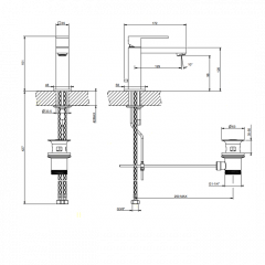 Gessi Rettangolo Смеситель для раковины на 1 отверстие с донным клапаном, цвет: хром