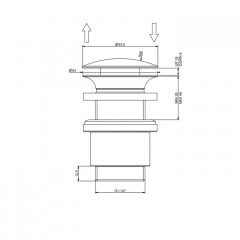 Gessi Донный клапан для раковины Stop&Go на 1 1/4", без слива-перелива, цвет Black XL