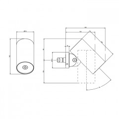 GESSI 316 FLESSA Верхний душ 79 мм., с настенным креплением, распыление, цвет Black Metal Brushed PVD