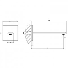 Gessi Eleganza Настенный излив на 1/2" для монтажа с удаленным управлением 46112+46106 (не входит в комплект), цвет: шлифованное золото