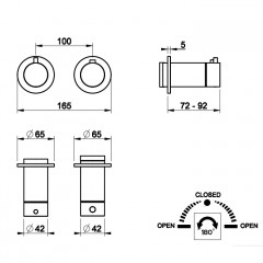 Gessi Ingranaggio Встраиваемый термостат для душа, с 2мя независимыми выходами, (внешние части), цвет: хром