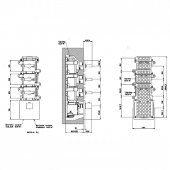 Gessi Rettangolo Встраиваемый термостат, подключение на 3/4", с 3мя независимыми выходами(внешние части), цвет: хром