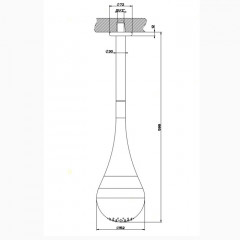 Gessi Goccia Верхний душ для потолочного крепления каплевидной формы, h=602мм, цвет: хром