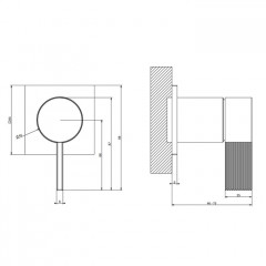 GESSI INVERSO RIGATO Внешняя часть настенного смесителя для душа, цвет: Brass Brushed PVD