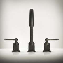 GESSI VENTI20 Смеситель для раковины на 3 отверстия, высота излива 168 мм., в комплекте с донным клапаном, цвет черный матовый