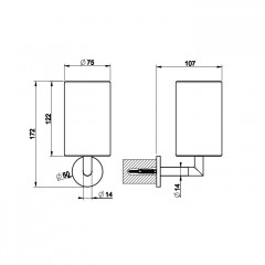 Gessi Anello Стакан настенный черный, цвет: хром