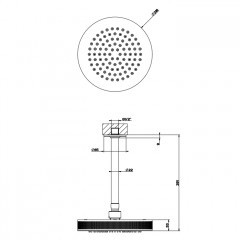 GESSI INCISO Потолочная душевая головка шарнирная на 1/2",218 мм, цвет: хром