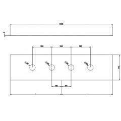 GESSI 316 Пластина на 4 отверстия для монтажного бокса, цвет: brushed black metal pvd