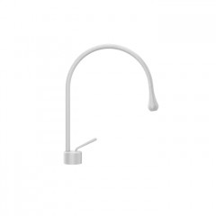 Gessi Goccia Смеситель для раковины на 1 отверстие, излив 244мм R=125, с фиксированным носиком, цвет: белый