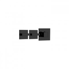 Gessi Rettangolo Встраиваемый термостат, подключение на 3/4", с 2мя независимыми выходами(внешние части), цвет: черный
