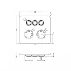 GESSI HI-FI ECLECTIC Смеситель для душа настенный встраиваемый, термостатический, с 3 запорными кнопками, цвет Black XL
