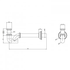 Gessi Сифон на 1 1/4", цвет: Finox Brushed Nickel