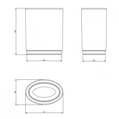 Gessi Ovale Стакан настольный, цвет белый/хром
