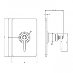 GESSI VENTI20 Смеситель встраиваемый, однорычажный, внешняя часть, цвет хром