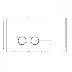 GESSI Клавиша смыва для унитаза, двойная, для систем инсталляций TECE, цвет Black XL