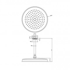 GESSI VENTI20 Верхний душ 300 мм., с потолочным держателем 293 мм., цвет Finox Brushed Nickel