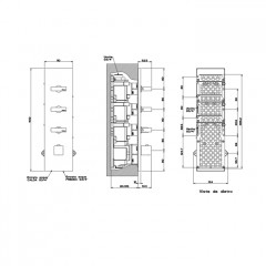Gessi Rettangolo Встраиваемый термостат, подключение на 3/4", с 3мя независимыми выходами(внешние части), цвет: черный