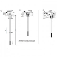 GESSI 316 Излив потолочный с удаленным управлением (не входит в комплект), цвет: brushed black metal pvd