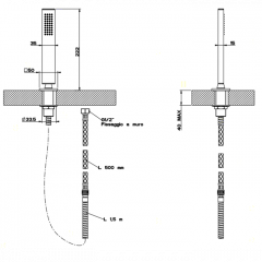 Gessi Rettangolo Душевая лейка выдвигающаяся, с держателем, цвет: хром