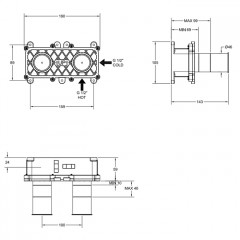 GESSI Встраиваемая часть для смесителя с изливом, цвет: steel brushed