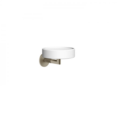 Gessi Anello Мыльница настенная белая, цвет Finox Brushed Nickel