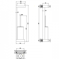 Gessi Rettangolo Стойка с держателем для туалетной бумаги и ершиком, подвесная, цвет: хром/белый