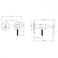 Gessi Ingranaggio Встраиваемый смеситель с изливом. (внешние части), цвет: Finox Brushed Nickel