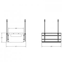 GESSI BINARIO Профиль линейный 460 мм., для 2 модулей, установка Shift-Fix, цвет Black XL