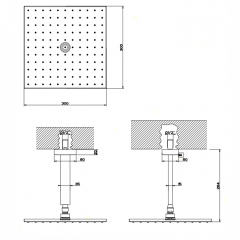 Gessi Rettangolo Верхний душ для потолочного крепления 300x300мм, цвет: хром