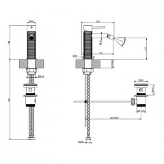 GESSI 316 Смеситель для биде на 1 отверстие с донным клапаном, излив 118мм, цвет: brushed black metal pvd