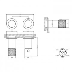 GESSI HABITO INTRECCIO Смеситель настенный встраиваемый, термостатический, с переключателем на 3 положения, внешняя часть, цвет Black Metal PVD