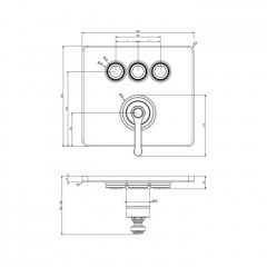 GESSI HI-FI ECLECTIC Смеситель для душа настенный встраиваемый, однорычажный, с 3 запорными кнопками, цвет Black XL