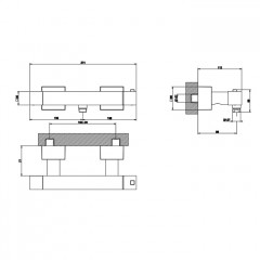 Gessi Rettangolo K Смеситель термостатический наружный для ванны с автоматическим переключателем ванна-душ, цвет хром